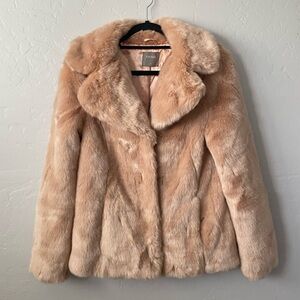 Oasis Rose Faux Fur Teddy Jacket